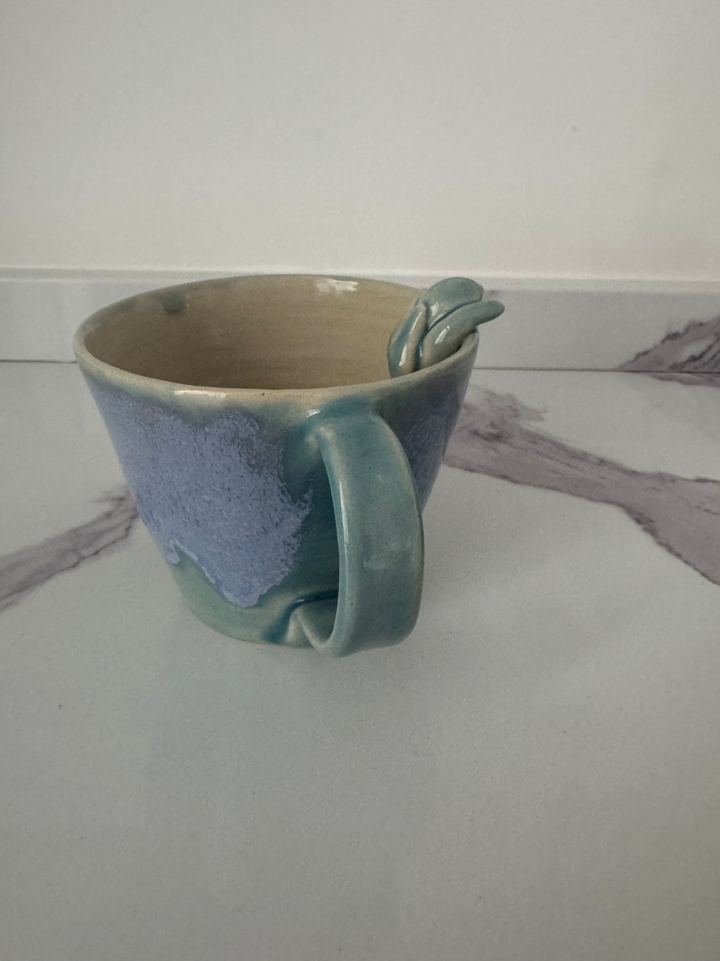 Morning Sugar Tits Blue Bunny Handmade Ceramic Mug
