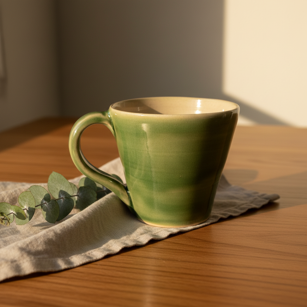 Green Ceramic Mug Lifestyle Shot