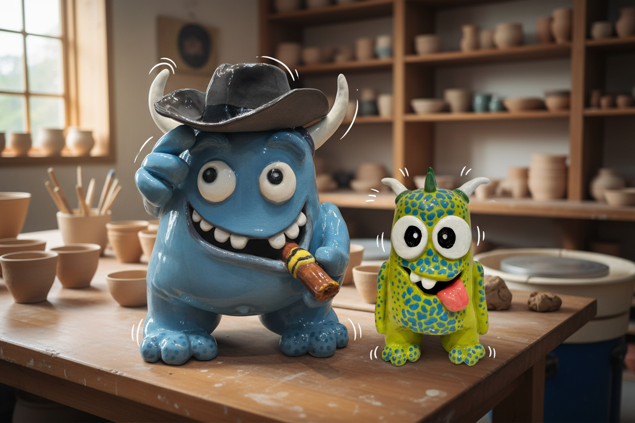 Sueramics Monster Duo - Green Smaller